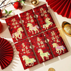 Lucky Lunar New Year Fire Horse Gift Envelopes (6pk) Simple Exclusive