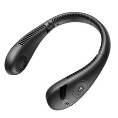 Cool Chill: Foldable NeckSlim Fan With Digital Display (Multiple Colors) Simple Cool Chill Black