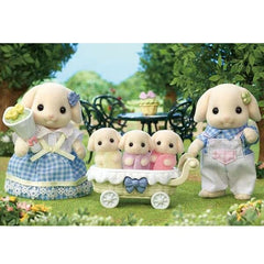 Calico Critters: Flora Rabbit Family (5pc) Posable Flocked Collectible Figurines Simple Calico Critters