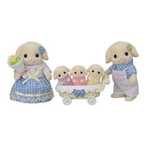 Calico Critters: Flora Rabbit Family (5pc) Posable Flocked Collectible Figurines Simple Calico Critters