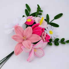 Studio Art DIY Chenille Flower Bouquet Craft Kit (206pc) Simple Studio Art