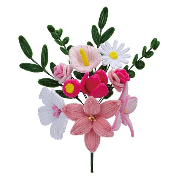 Studio Art DIY Chenille Flower Bouquet Craft Kit (206pc) Simple Studio Art