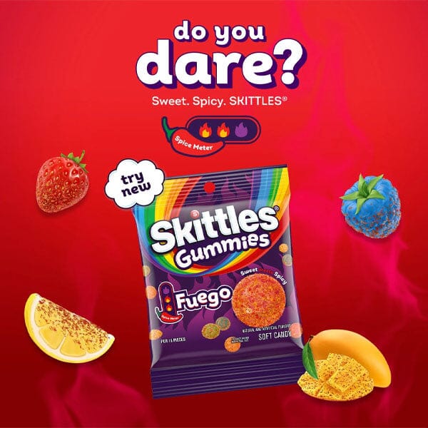 Skittles Fuego Spicy Fruity Gummy Candy (5.8oz) Simple Skittles