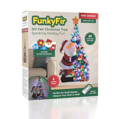 FunkyFir DIY 63" Felt Christmas Tree Wall Hanging w/ LED Lights & Ornaments Simple Exclusive