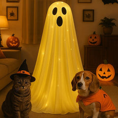 GlowGhoul DIY Ghost Lamp Kit For Halloween Decor (4ft Tall) Simple Exclusive