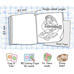 "Girl Moments" Coloring Book: Cozy Space Coloring by Coco Wyo (40 Pages) Simple Coco Wyo