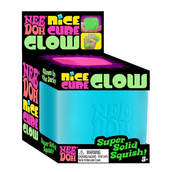 Nee Doh Nice Cube GLOW Squishy Fidget Stress Ball (1pc) Assorted Colors Simple Nee Doh