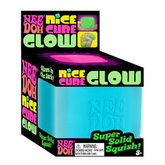Nee Doh Nice Cube GLOW Squishy Fidget Stress Ball (1pc) Assorted Colors Simple Nee Doh