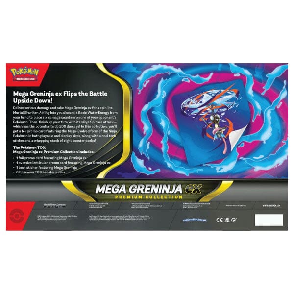 Pokémon TCG: Mega Greninja ex Premium Collection Box (8 Booster Packs + 2 Bonus Promo Cards) Simple Pokémon