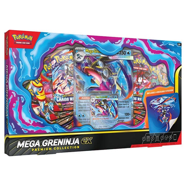 Pokémon TCG: Mega Greninja ex Premium Collection Box (8 Booster Packs + 2 Bonus Promo Cards) Simple Pokémon