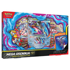 Pokémon TCG: Mega Greninja ex Premium Collection Box (8 Booster Packs + 2 Bonus Promo Cards) Simple Pokémon