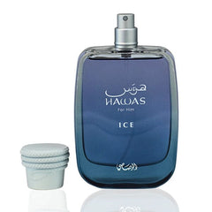 Rasasi Hawas Ice Eau de Parfum Men's Cologne Spray Bottle (100mL) Simple Rasasi