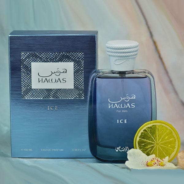 Rasasi Hawas Ice Eau de Parfum Men's Cologne Spray Bottle (100mL) Simple Rasasi