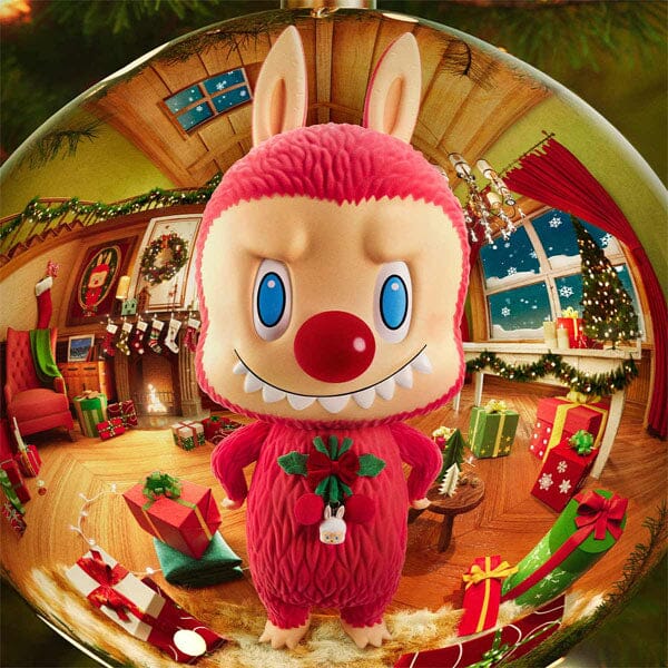 Pop Mart x THE MONSTERS: Giant 2.5-Foot MEGA Labubu TEC 1000% Winter Holiday Flocked Figure Doll (1pc) Simple Pop Mart