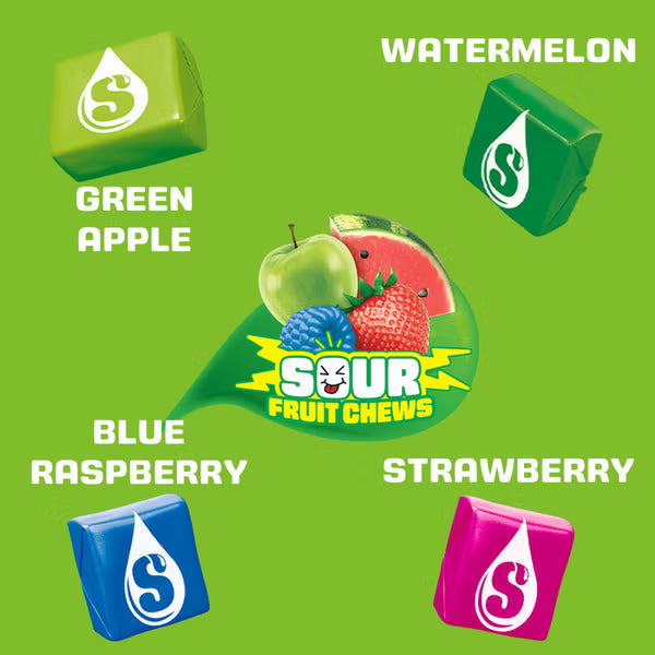Starburst Sour Fruit Chews Chewy Candy 2.07 oz Simple Skittles