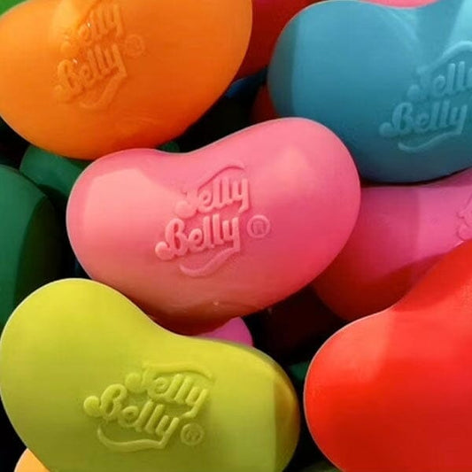 Jelly Belly Bean-Shaped Scented Squishy Fidget Stress Ball (2pk) Assorted Colors Simple Jelly Belly