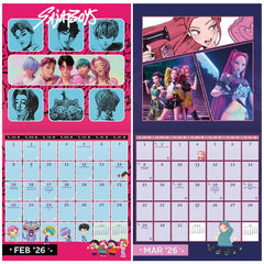 KPop Demon Hunters 2026 16-Month Full Page Wall Calendar (1pc) Simple KPop Demon Hunters