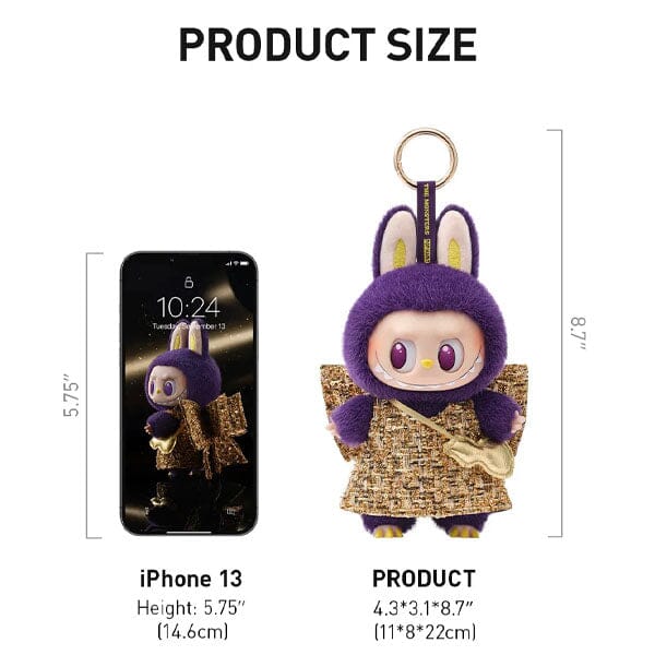 Pop Mart x THE MONSTERS: Labubu Wearing PRONOUNCE Fashion Label "Wings Of Fortune" Plush Doll Pendant (1pc) Simple Pop Mart