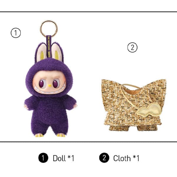 Pop Mart x THE MONSTERS: Labubu Wearing PRONOUNCE Fashion Label "Wings Of Fortune" Plush Doll Pendant (1pc) Simple Pop Mart