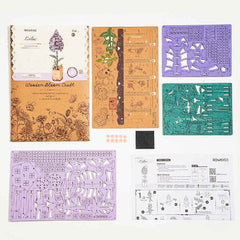 Rowood Lilac Flower Wooden Bloom Craft DIY Kit (154pc) Simple Rolife