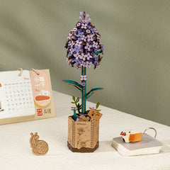 Rowood Lilac Flower Wooden Bloom Craft DIY Kit (154pc) Simple Rolife