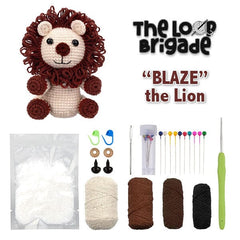 The LOOP Brigade: DIY Crochet Plush Toy Complete Kit For Beginners - Blaze the Lion Simple Exclusive