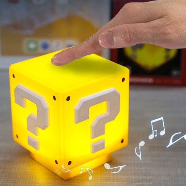 Paladone Super Mario Bros Question Mark Box Mini 3" Novelty Tabletop Touch Lamp Simple Paladone