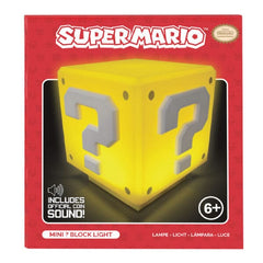 Paladone Super Mario Bros Question Mark Box Mini 3" Novelty Tabletop Touch Lamp Simple Paladone