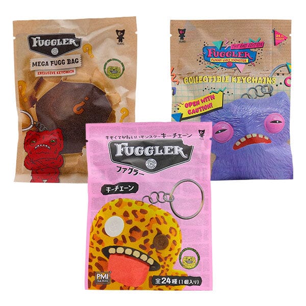 Fuggler Mega FUGG Bag Collectible Figurine Keychains 3-Pack Blind Bag (3pc) Simple Fuggler