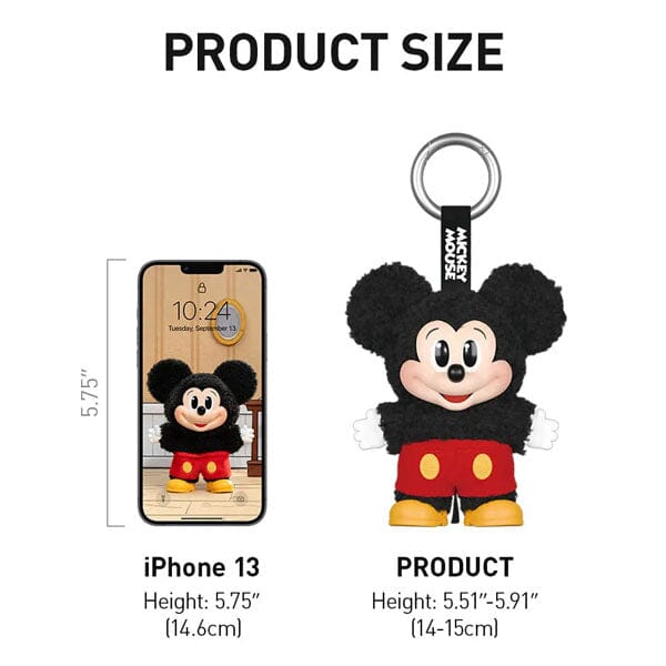 Pop Mart x Disney: Mickey Family Cute Together Series Plush Keychain Blind Box (1pc) Simple Pop Mart