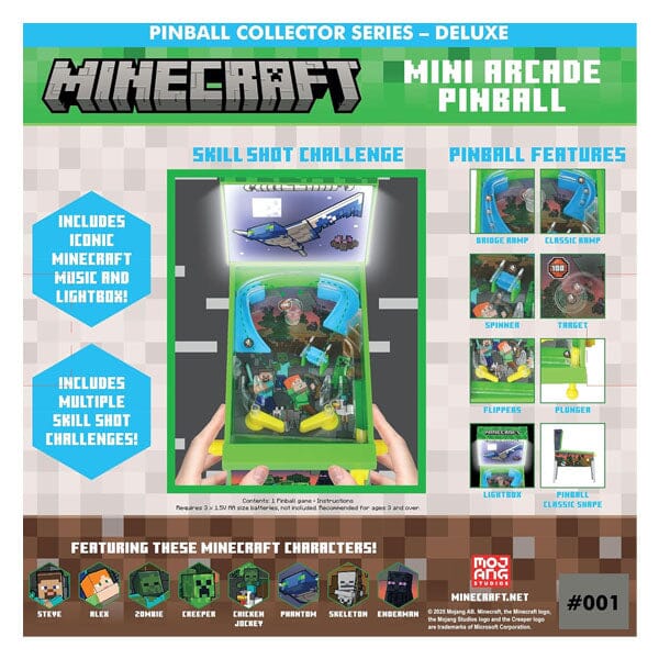 Minecraft Collector Series Mini Tabletop Arcade Pinball Simple Minecraft
