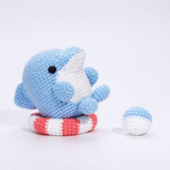 The LOOP Brigade: DIY Mini Crochet Plush Toy Complete Kit For Beginners - Moby the Dolphin Simple Exclusive