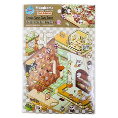 Studio Art Moodioma Kawaii Sticker Story Scene Kit (2 Sticker Sheets + Background Card) Multiple Styles Simple Studio Art