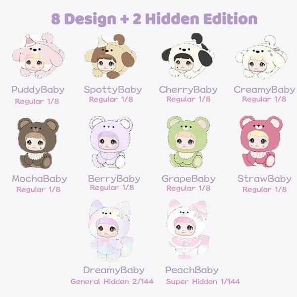 Nommi Baby Series Kawaii Plush Doll Hanger Blind Box (1pc) Simple Nommi