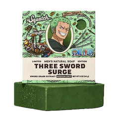 Dr. Squatch® x One Piece Anime All-Natural Bar Soap For Men - Three Sword Surge Simple Dr. Squatch
