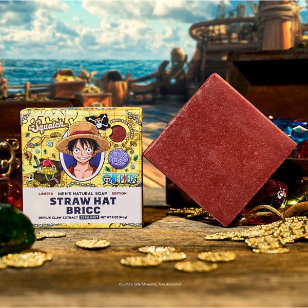 Dr. Squatch® x One Piece Anime All-Natural Bar Soap For Men - Straw Hat Bricc Simple Dr. Squatch