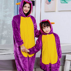 Cozy Cuddler Dragon Flannel Onesie For Adults & Kids (1pc) Multiple Sizes Simple Cozy Cuddler