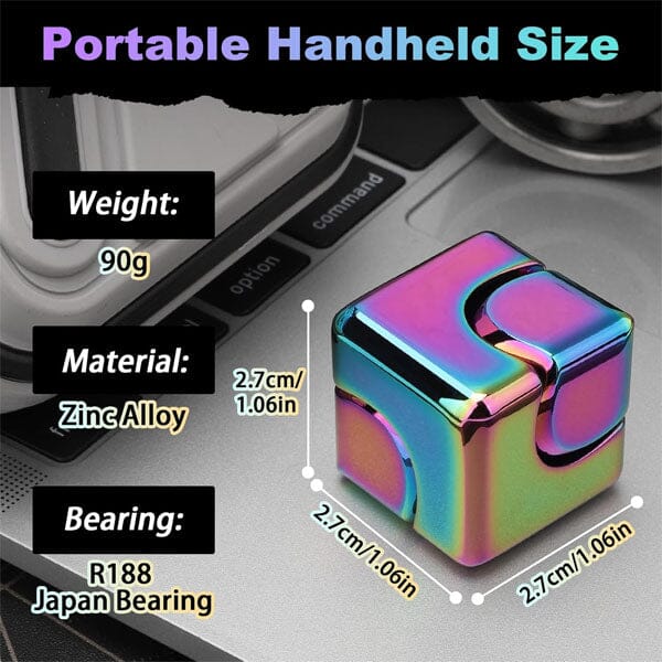 Trend Hub Orbit Cube Spinning Metal Fusion Fidget Toy (Color Ships Assorted) Simple Trend Hub