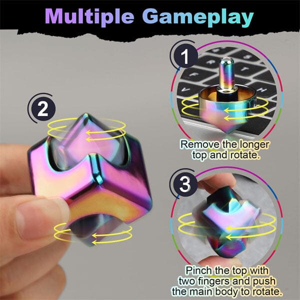 Trend Hub Orbit Cube Spinning Metal Fusion Fidget Toy (Color Ships Assorted) Simple Trend Hub