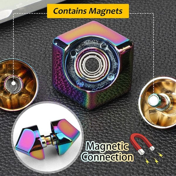 Trend Hub Orbit Cube Spinning Metal Fusion Fidget Toy (Color Ships Assorted) Simple Trend Hub