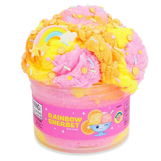 PeachyBbies Novelty Slime Fidget Putty (7oz Jar) "Rainbow Sherbet" Cloud Dough Slime Simple PeachyBbies