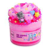 PeachyBbies Novelty Slime Fidget Putty (7oz Jar) "BB Hippo Bday" Icee Slime Simple PeachyBbies