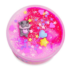 PeachyBbies Novelty Slime Fidget Putty (7oz Jar) "BB Hippo Bday" Icee Slime Simple PeachyBbies