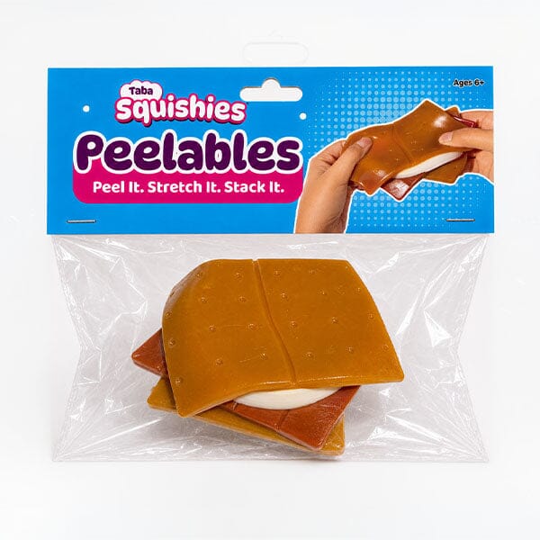 Taba Squishies® Peelables Deluxe Premium Silicone Fidget Toy (1pc) Chocolate S'more Simple Taba Peelables