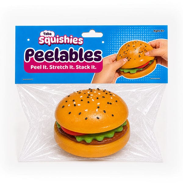 Taba Squishies® Peelables Deluxe Premium Silicone Fidget Toy (1pc) Hamburger Simple Taba Peelables