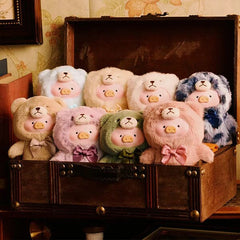 TOYZERO+ x Lulu The Piggy: Vintage Teddy Shop Series Plush Keychain Blind Box (1pc) Simple TOYZEROPLUS