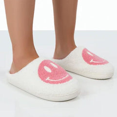 Smiley Face Plush Slippers for Indoors & Outdoors (Multiple Sizes) Simple Exclusive