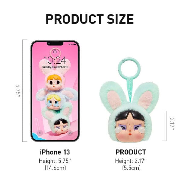 Pop Mart x Powerpuff Girls x CRYBABY: Vinyl Face Plush Bag Clip Blind Box (1pc) Simple Pop Mart
