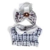 Outfit: Black Tweed Dress & Bow for Dolls - Petite Threads Simple Exclusive