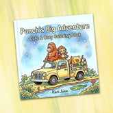 "Punch's Big Adventure" Cute Coloring Book for Adults and Teens By Kari Juna (44 Pages) Simple Exclusive